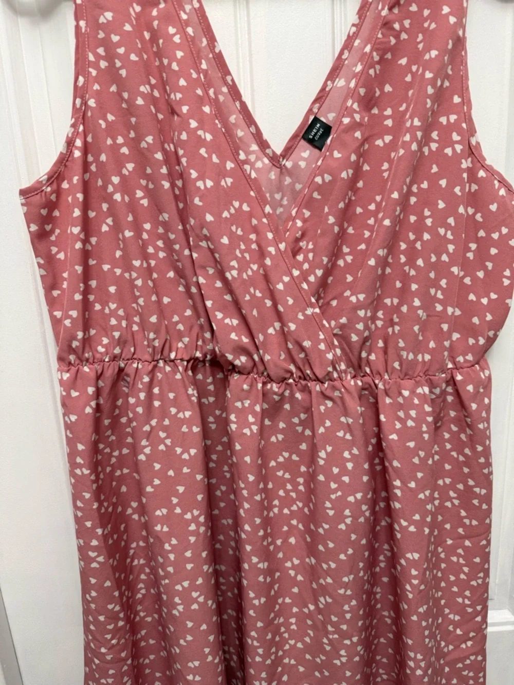Shein Curve Pink Polka Dot Hearts Sleeveless  Mini Dress W/ Ties 2XL (34-4) - Picture 5 of 13